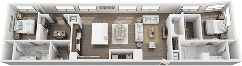 Floor plan for 2 beds, 2.5 baths, 1568 sqft